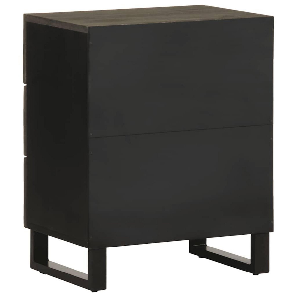 VIDAXL Table de chevet noir 50x33x62 cm bois de manguier solide