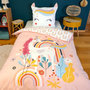 Voir la diapositive 2 : COTE DECO Parure de lit enfant Licorne avec oreilles rembourrées - 100% coton 57 fils/cm² - 140 x 200 cm