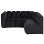Voir la diapositive 1 : LISA DESIGN Debbie - canapé modulable d'angle droit 4 places avec accoudoir en tissu texturé