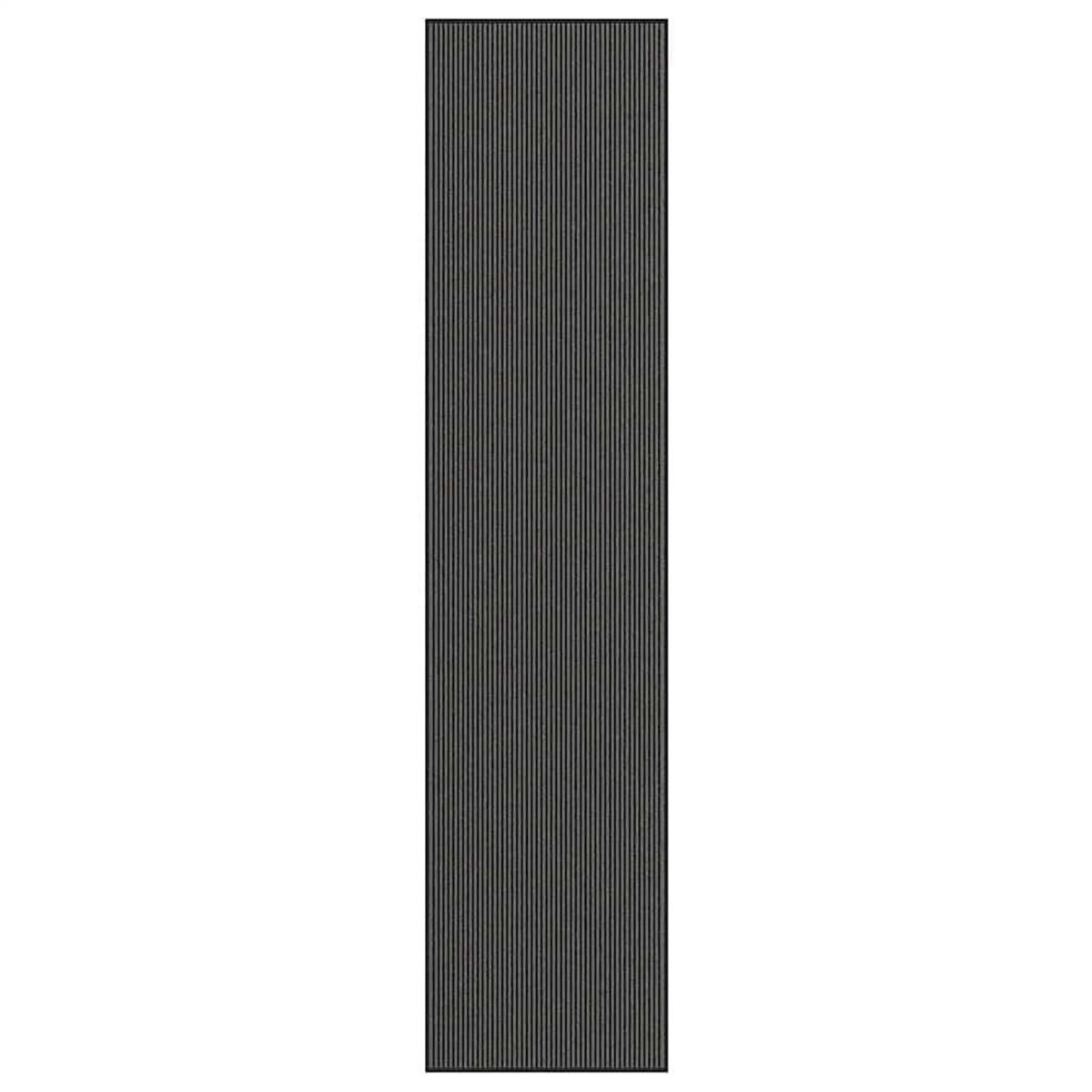 VIDAXL Paillasson noir et gris a rayures 115x500 cm