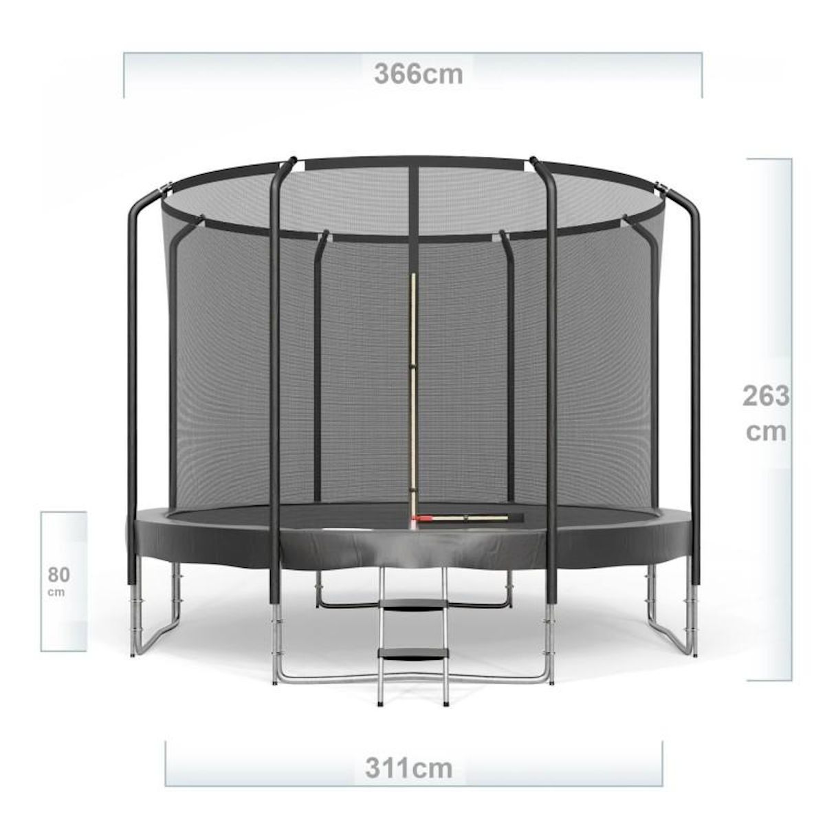 JUMP4FUN Trampoline Semi-Pro Jump4fun 12FT-366cm Noir