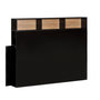 Voir la diapositive 3 : VS VENTA-STOCK Tête de lit Zeus 145 cm avec rangements noirs, 2 portes 9 trous