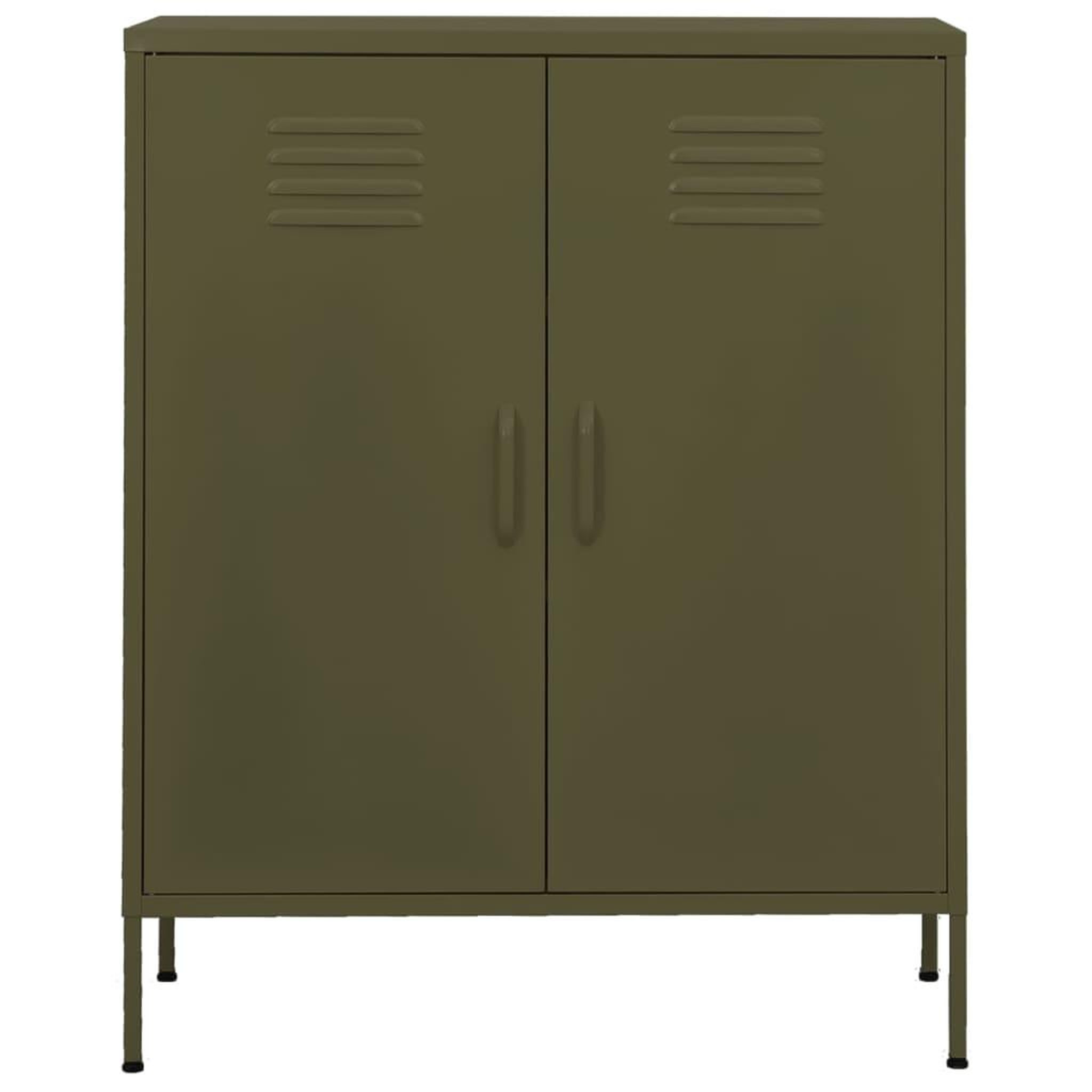 Voir la diapositive 3 : VIDAXL Armoire de rangement Vert olive 80x35x101,5 cm Acier