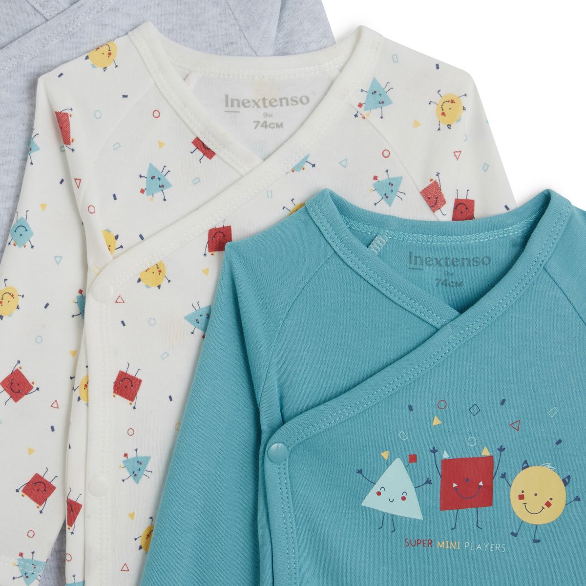 INEXTENSO Lot de 5 bodies manches longues de naissance bébé garçon