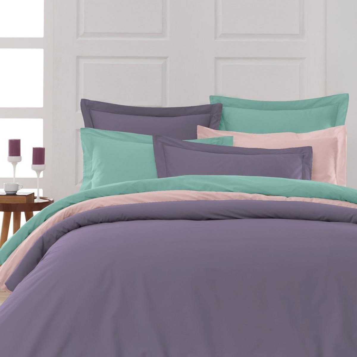 Sensei Maison Lot de 2 taies d'oreiller en percale de coton SOFT PERCALE