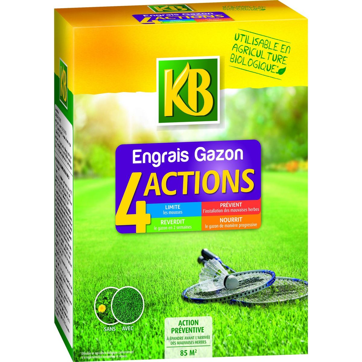 KB Engrais gazon 4 actions 85m²