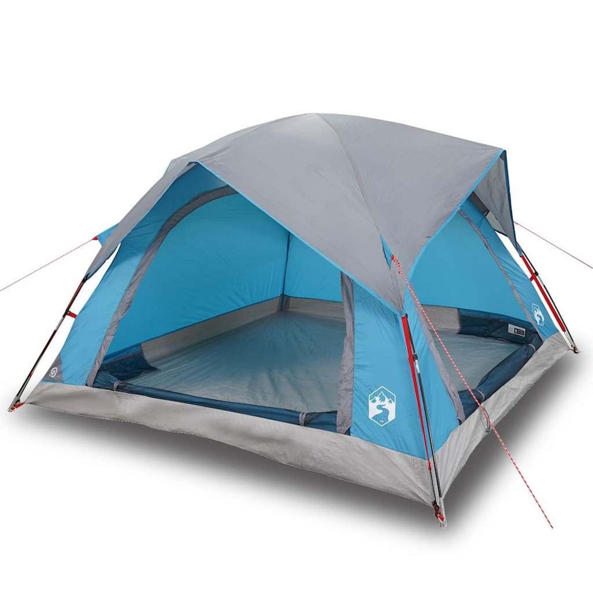 VIDAXL Tente de camping de cabine 4 personnes bleu impermeable