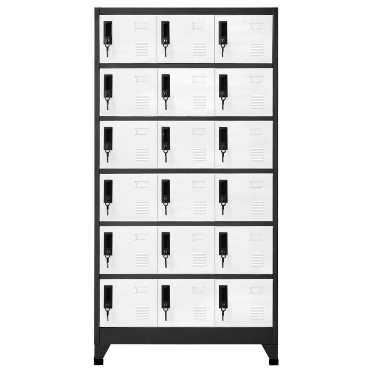 VIDAXL Armoire a casiers Anthracite et blanc 90x40x180 cm Acier