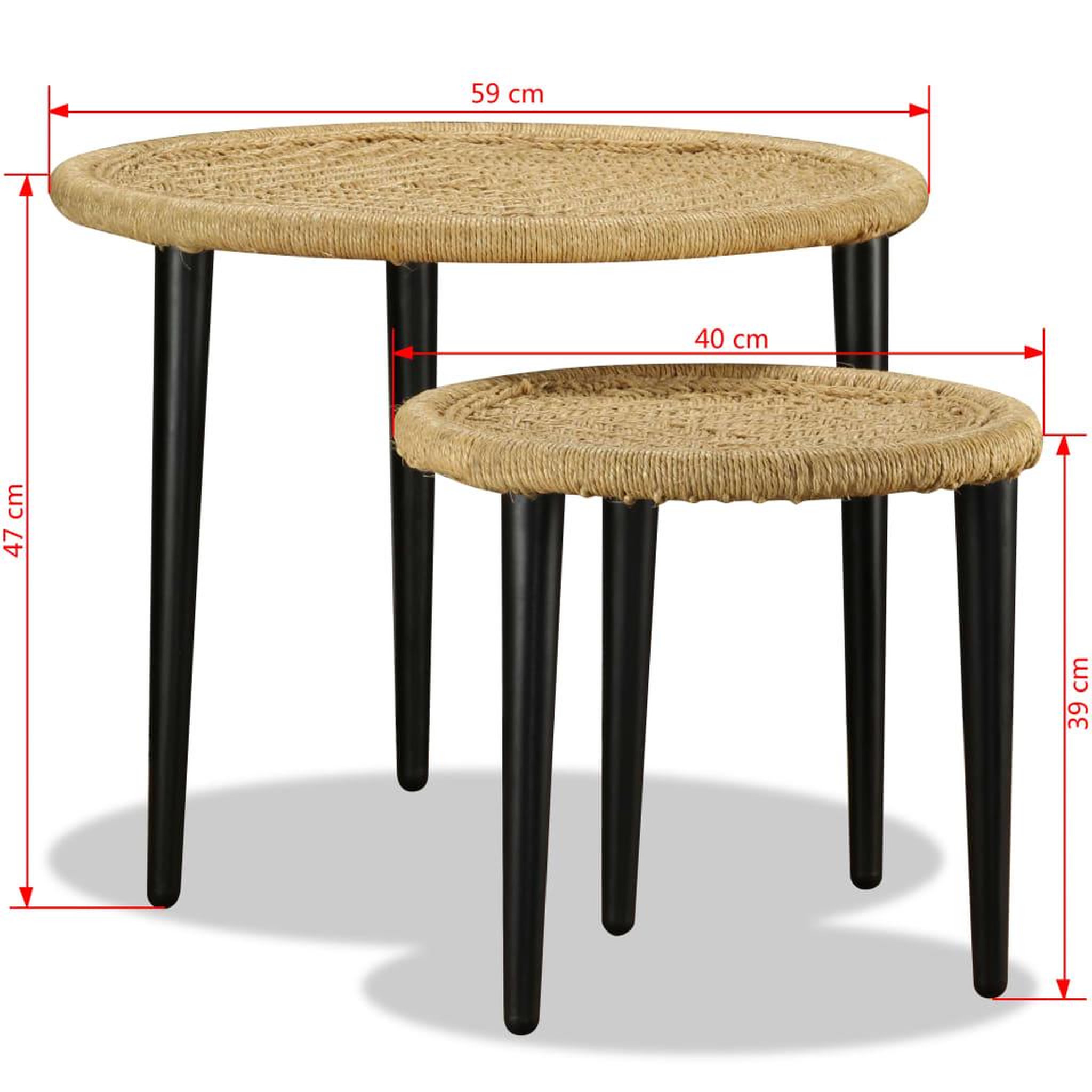 Voir la diapositive 6 : VIDAXL Table basse 2 pcs jute naturelle