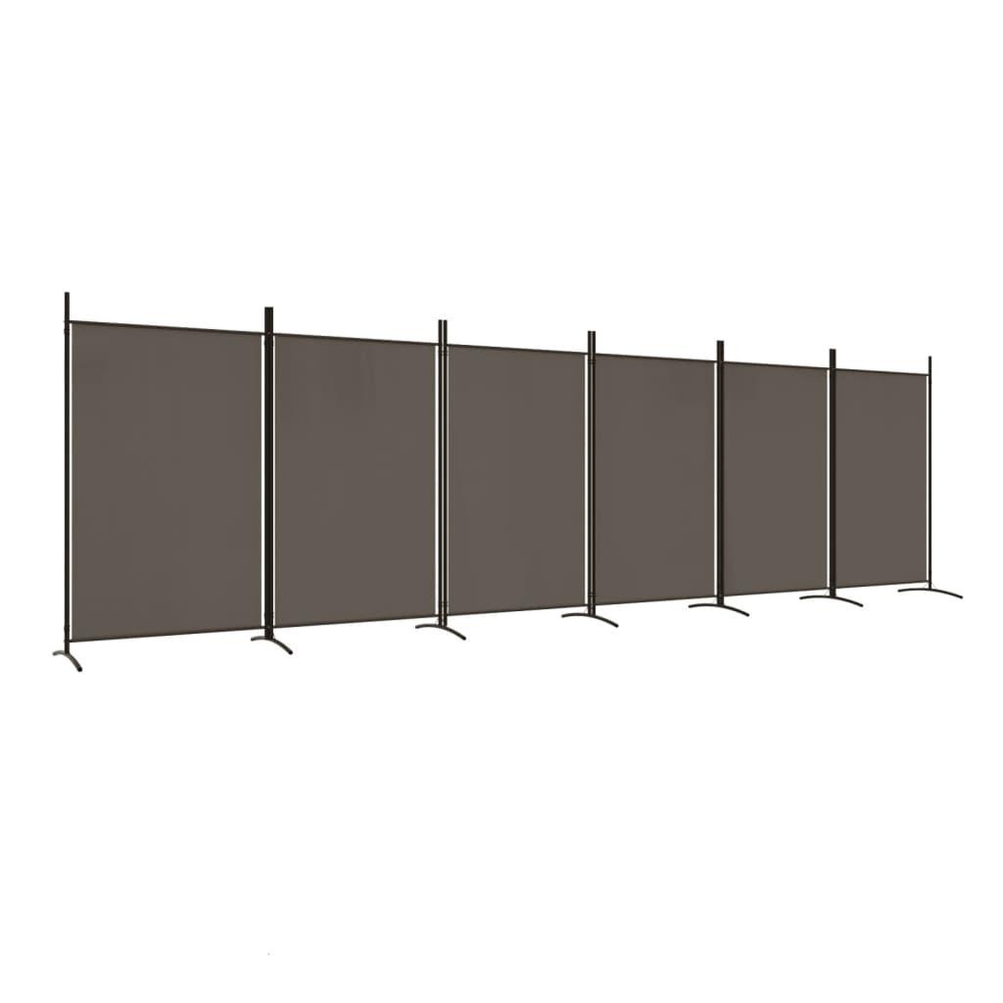 Voir la diapositive 2 : VIDAXL Cloison de separation 6 panneaux Anthracite 520x180 cm Tissu