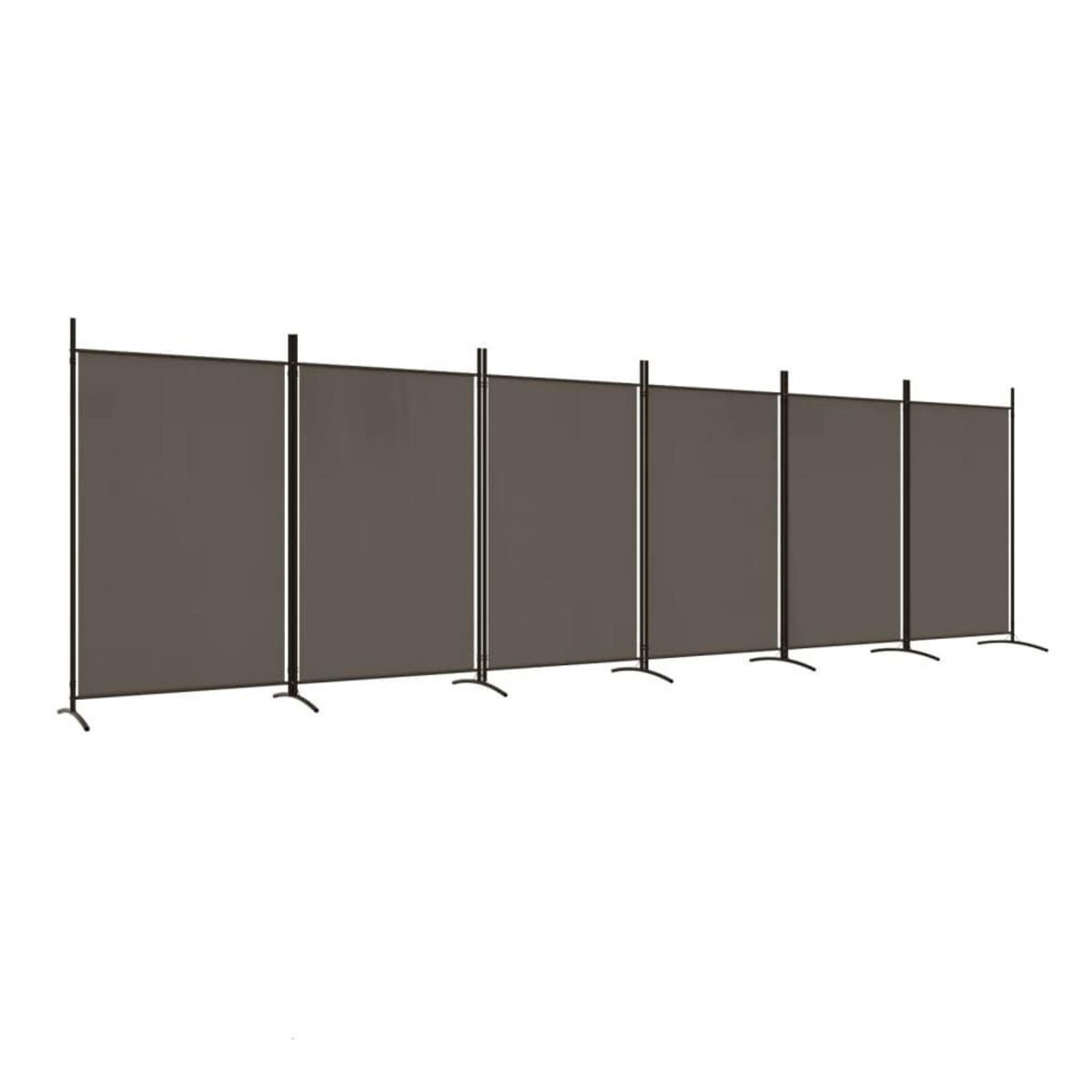 VIDAXL Cloison de separation 6 panneaux Anthracite 520x180 cm Tissu