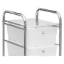 IDIMEX Caisson sur roulettes SANO chariot avec 4 tiroirs en plastique blanc transparent et 1 étagère, rangement salle de bain métal chromé
