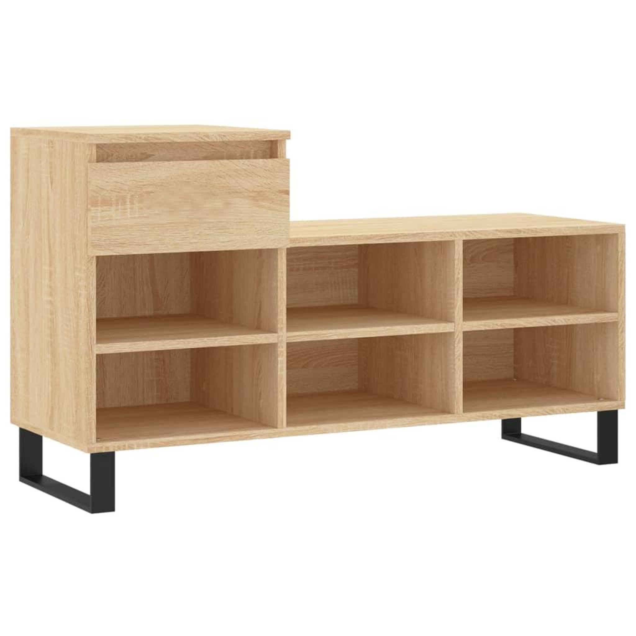 Voir la diapositive 2 : VIDAXL Armoire a chaussures Chene sonoma 102x36x60cm Bois d'ingenierie