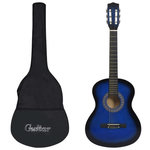 VIDAXL Guitare classique avec sac pour débutants Bleu 3 4 36