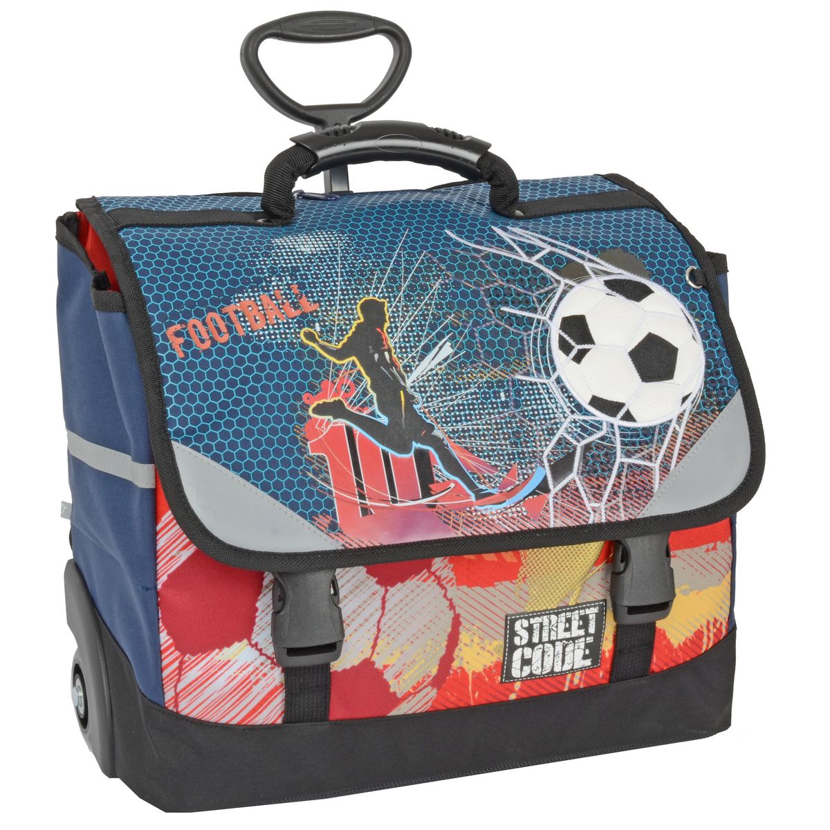AUCHAN Cartable à roulettes 36cm FOOTBALL STREET CODE