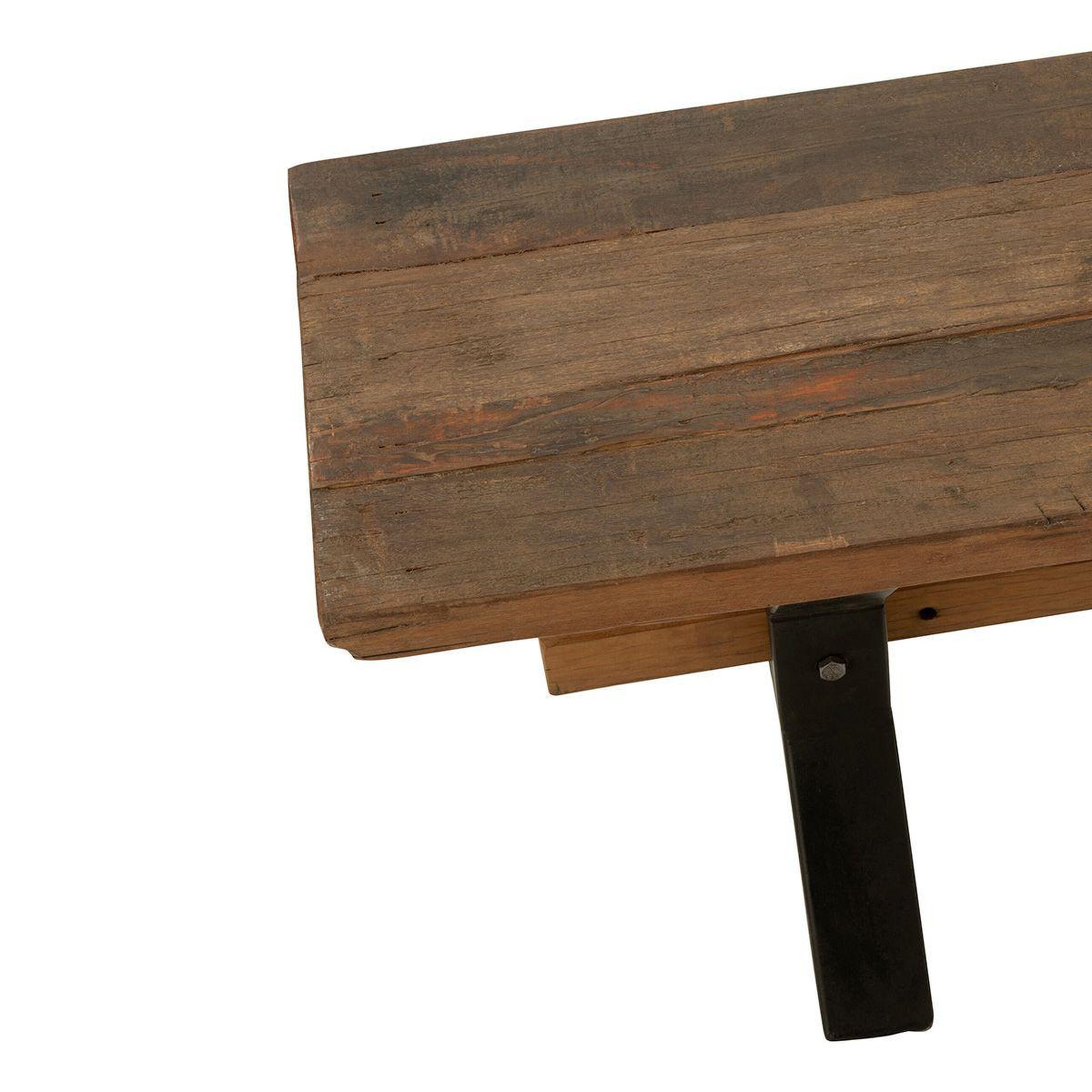 Voir la diapositive 5 : J-LINE Banc en bois vieilli  fannie  180cm marron
