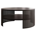BEST MOBILIER Cruz - table basse ronde - noir - 1 niche - 75 cm. Coloris disponibles : Noir