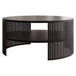 BEST MOBILIER Cruz - table basse ronde - noir - 1 niche - 75 cm. Coloris disponibles : Noir