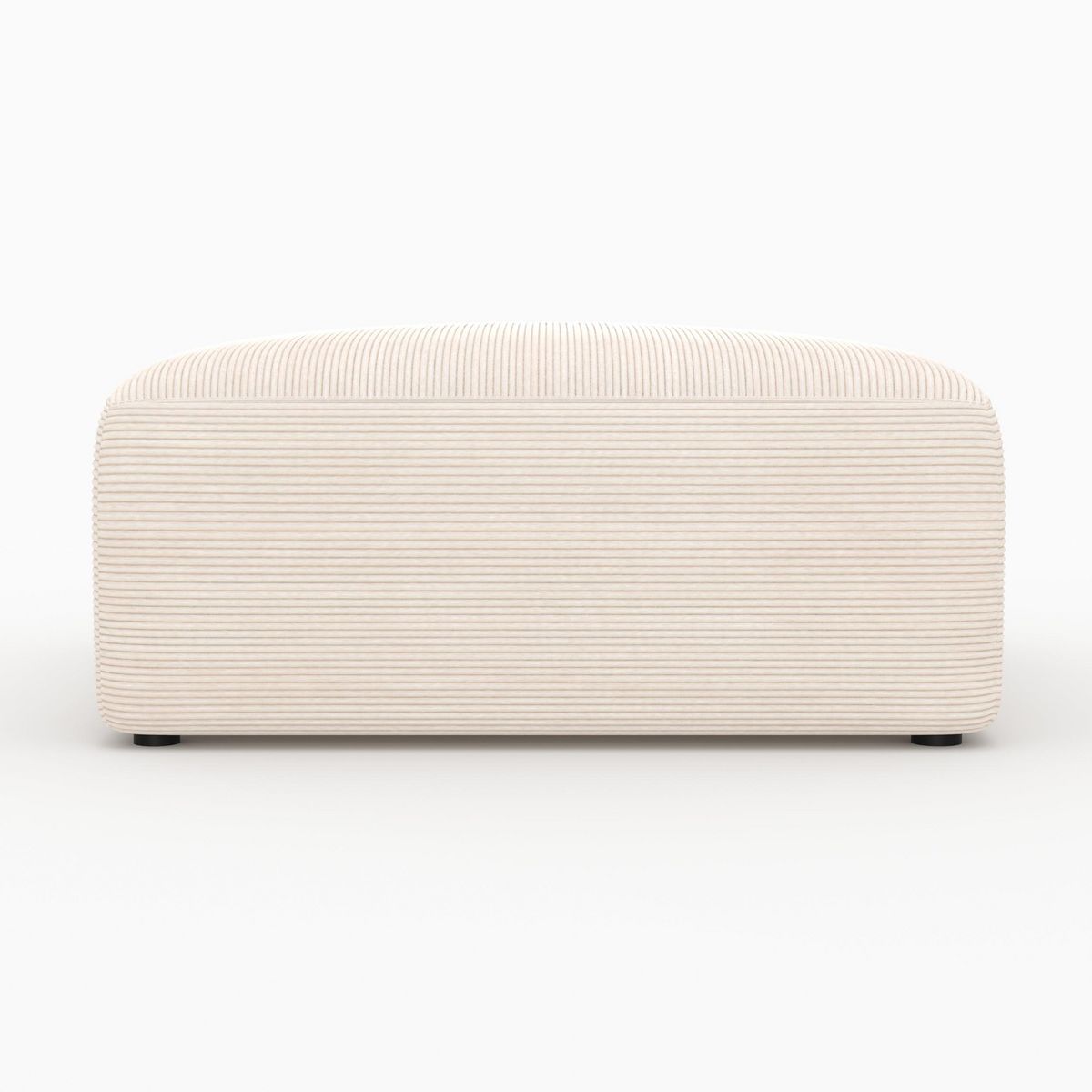 Rendez vous déco Pouf carré pour canapé modulable en velours blanc cassé-Mina