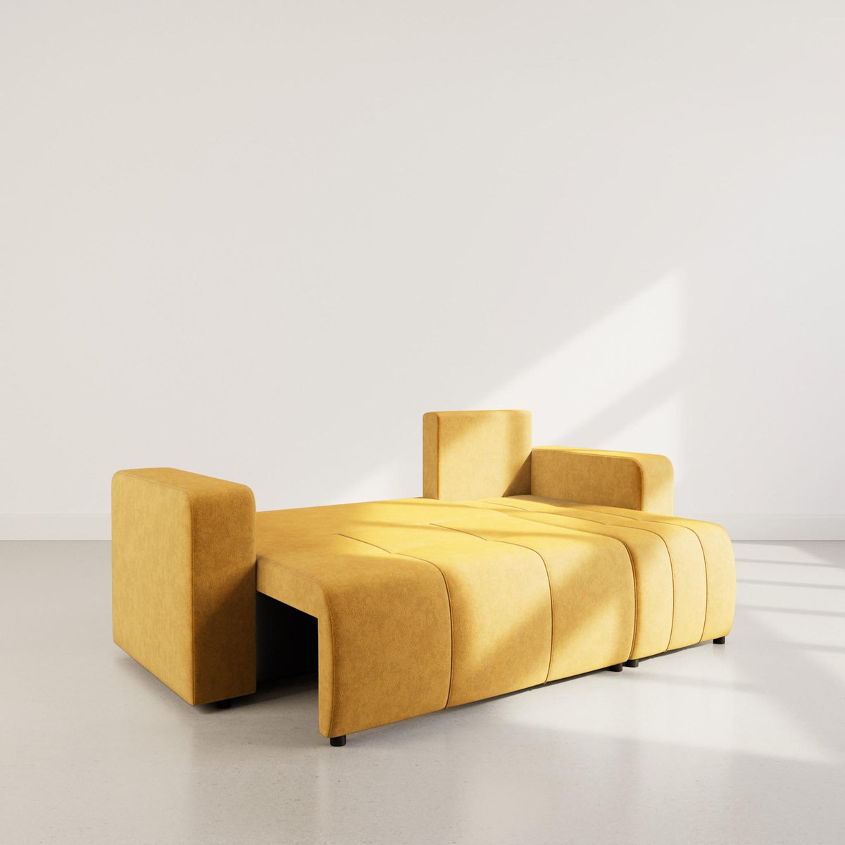 BEST MOBILIER Nicole - canapé d'angle réversible 4 places convertible avec coffre en tissu