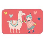 Paris Prix Tapis en Velours  Happy Lama  45x75cm Corail