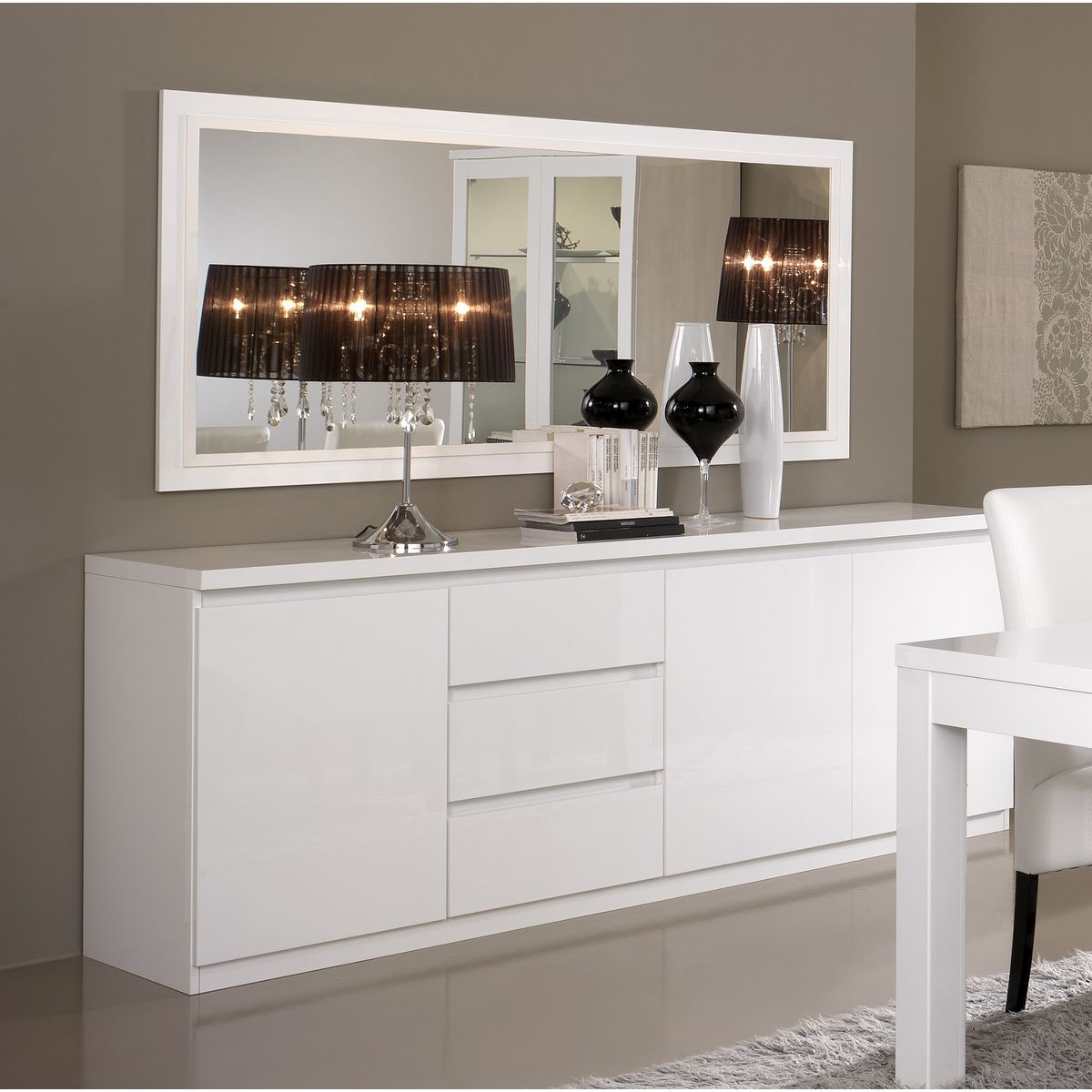 Buffet L220cm, 3 portes 3 tiroirs GENOVA