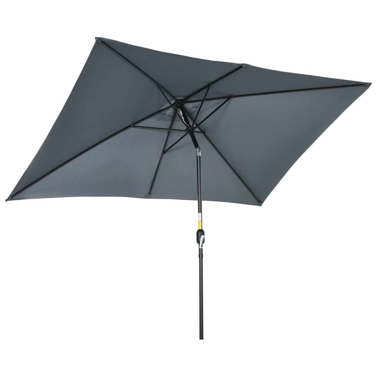 OUTSUNNY Parasol inclinable rectangulaire métal polyester haute densité 2,95L x 1,95l x 2,4H m gris