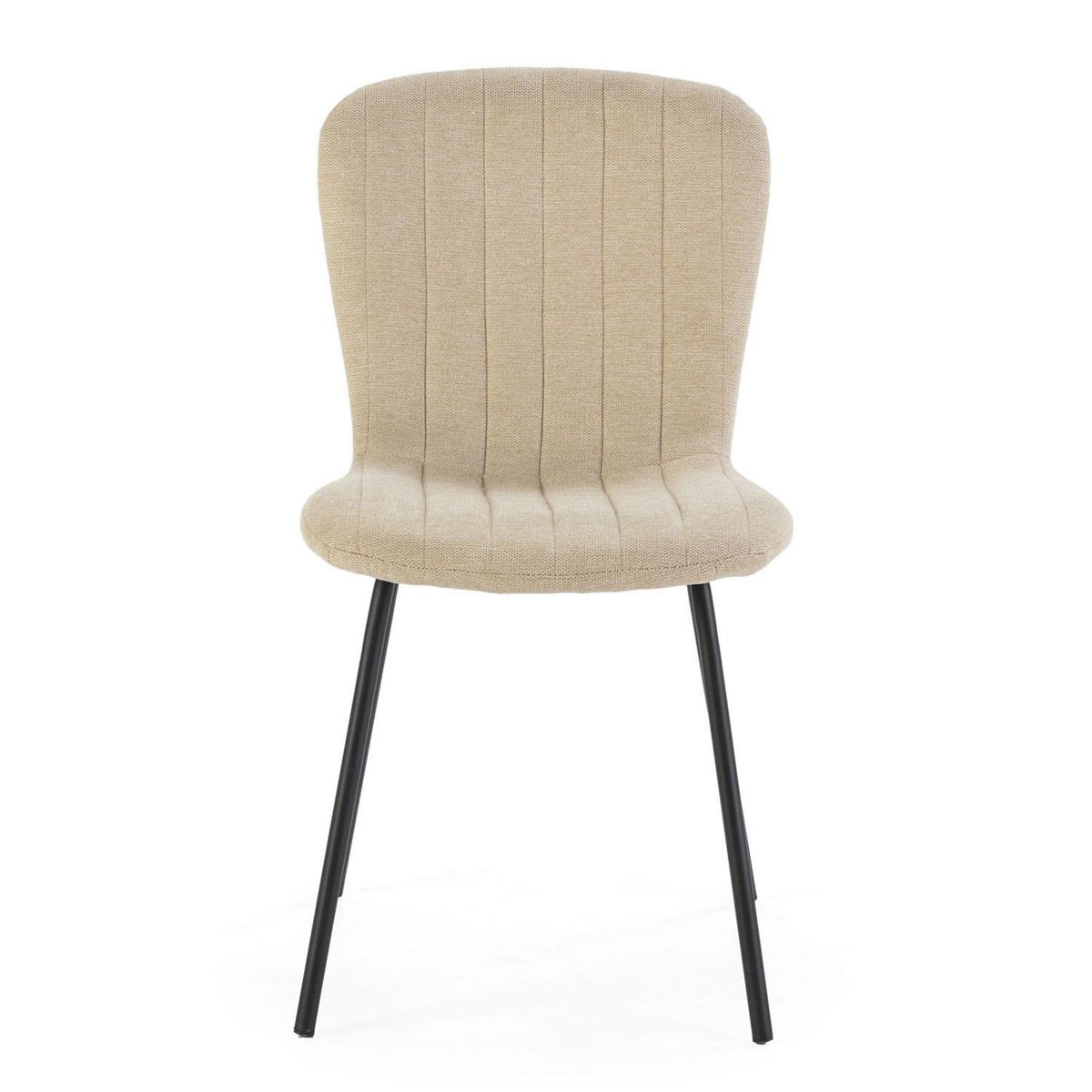 VS VENTA-STOCK Pack 4 chaises Lucky recouvertes de tissu beige