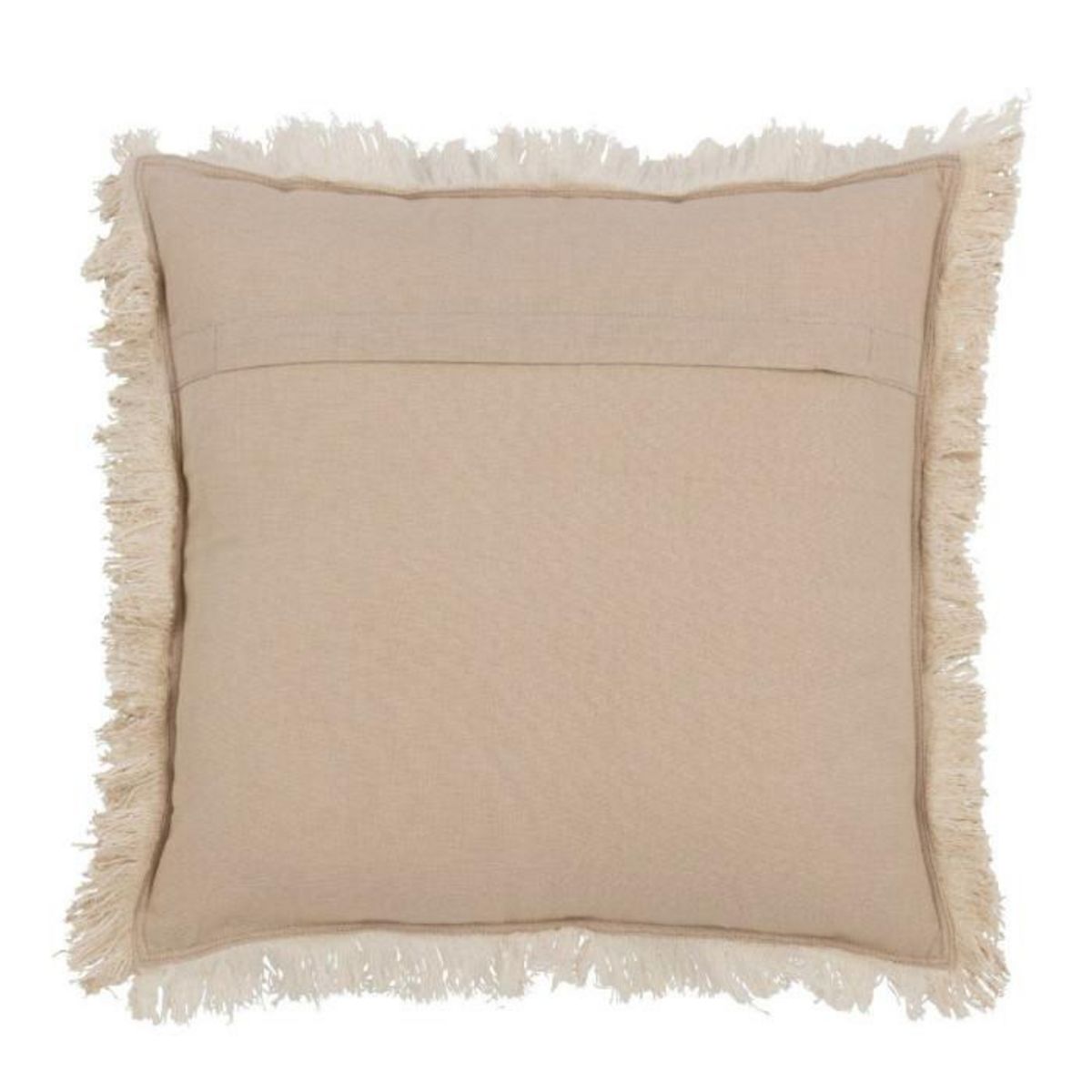 Paris Prix Coussin Déco à Franges  Mousseline  45x45cm Beige Foncé