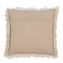 Voir la diapositive 2 : Paris Prix Coussin Déco à Franges  Mousseline  45x45cm Beige Foncé