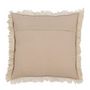 Voir la diapositive 2 : Paris Prix Coussin Déco à Franges  Mousseline  45x45cm Beige Foncé