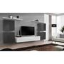 Voir la diapositive 2 : Paris Prix Meuble TV Mural Design  Switch IV  320cm Gris & Blanc