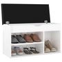 Voir la diapositive 3 : VIDAXL Banc a chaussures coussin Blanc brillant 80x30x47 cm Agglomere