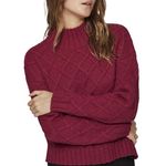 Vila Pull  Femme Vila Vituli. Coloris disponibles : Rouge
