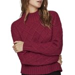 Vila Pull  Femme Vila Vituli. Coloris disponibles : Rouge