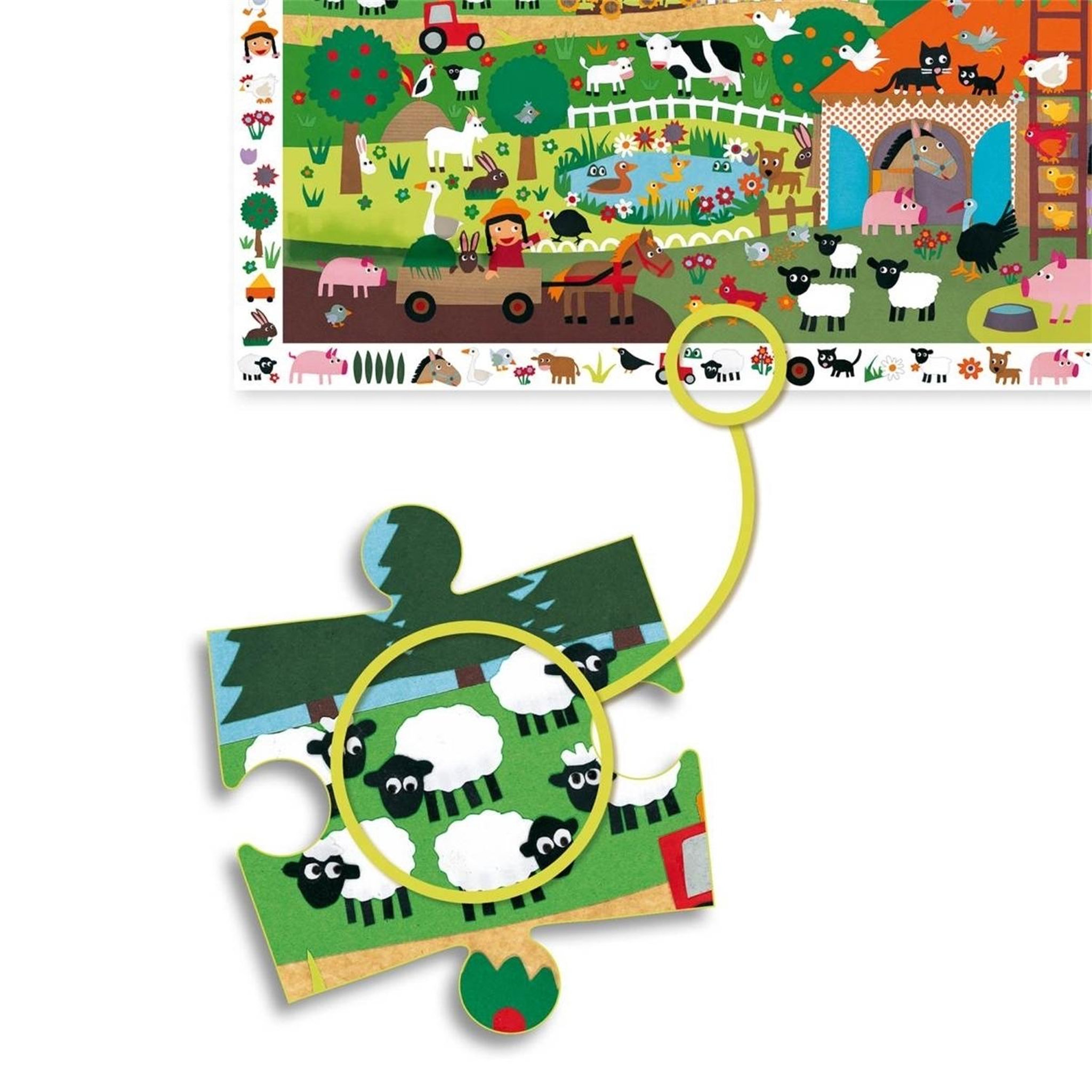 Voir la diapositive 3 : Djeco Puzzle observation la ferme 35 pieces