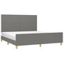 Voir la diapositive 3 : VIDAXL Cadre de lit sans matelas gris fonce 160x200 cm tissu