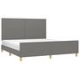 Voir la diapositive 3 : VIDAXL Cadre de lit sans matelas gris fonce 160x200 cm tissu