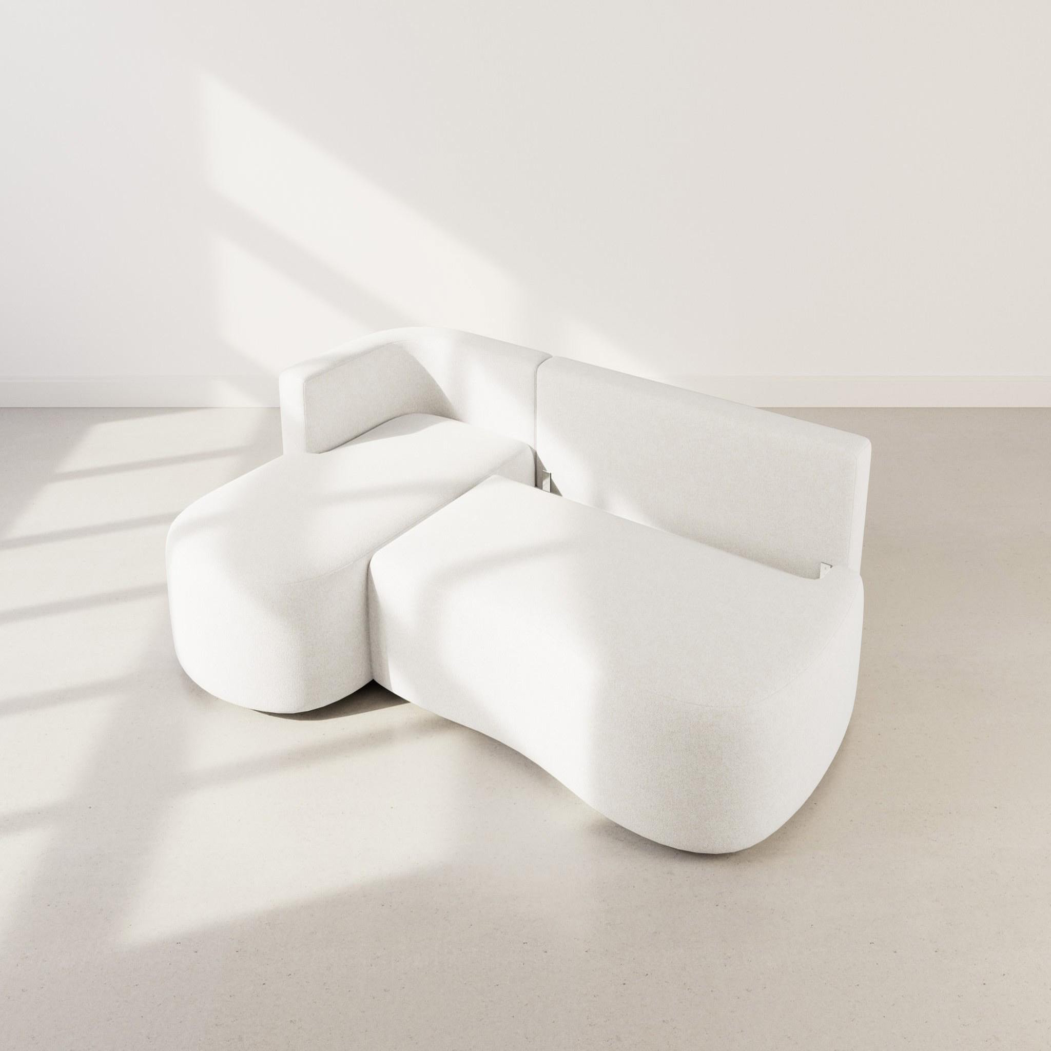 Voir la diapositive 3 : BEST MOBILIER Mahina - canapé d'angle gauche 4 places convertible avec coffre en tissu texturé