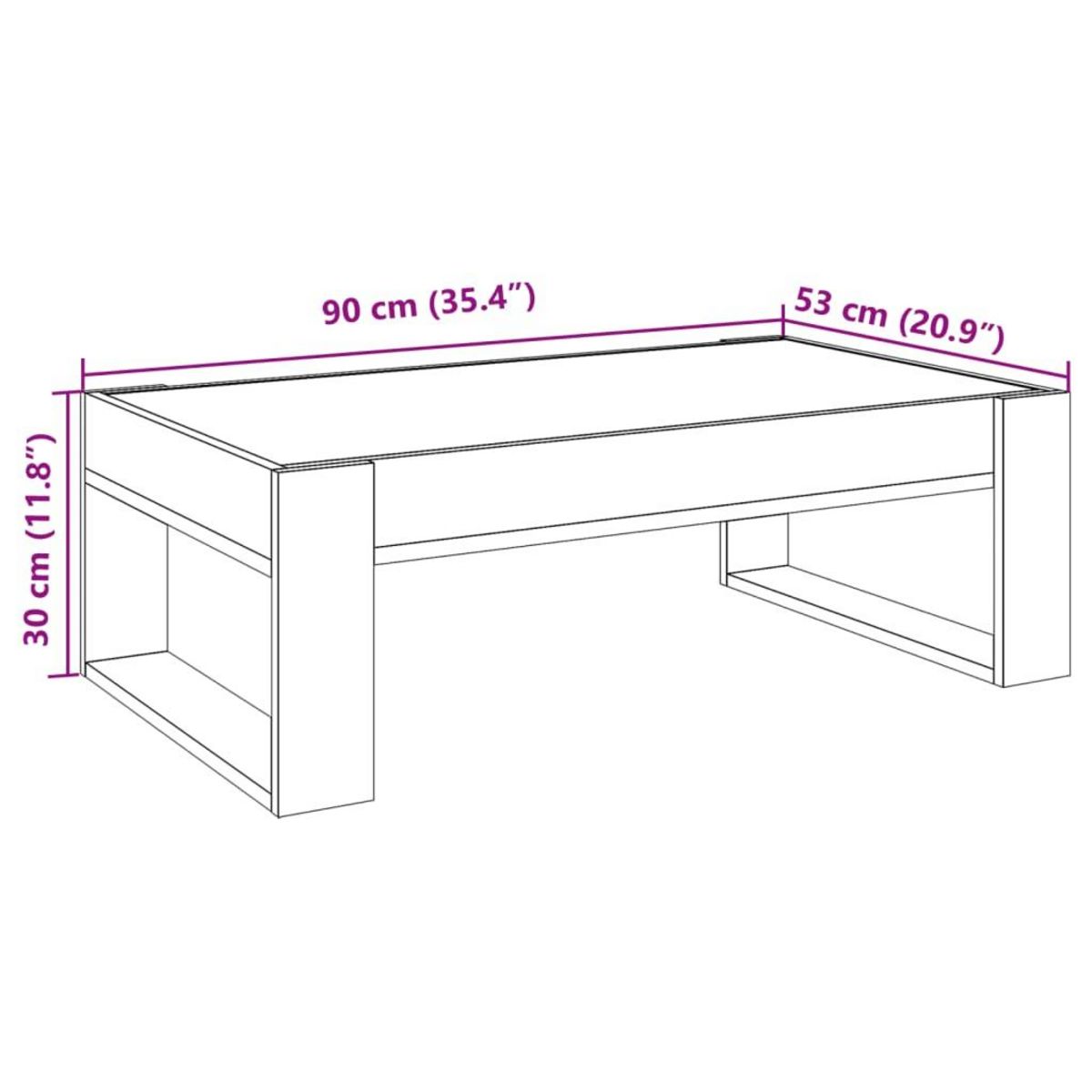 VIDAXL Table basse avec LED infini chene fume 90x53x30 cm