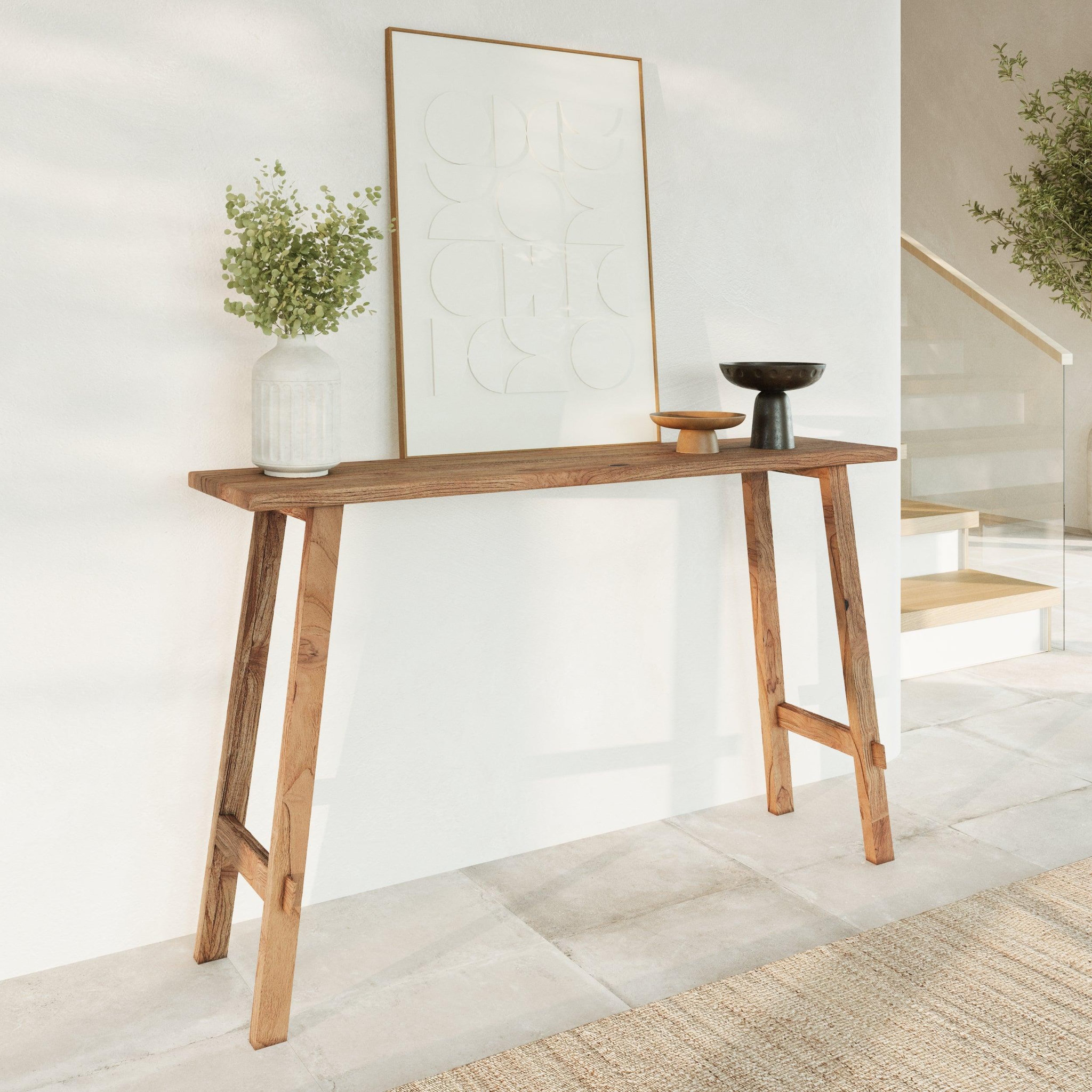Voir la diapositive 2 : MAISON PAVANE Console en bois de teck recyclé-Cahya