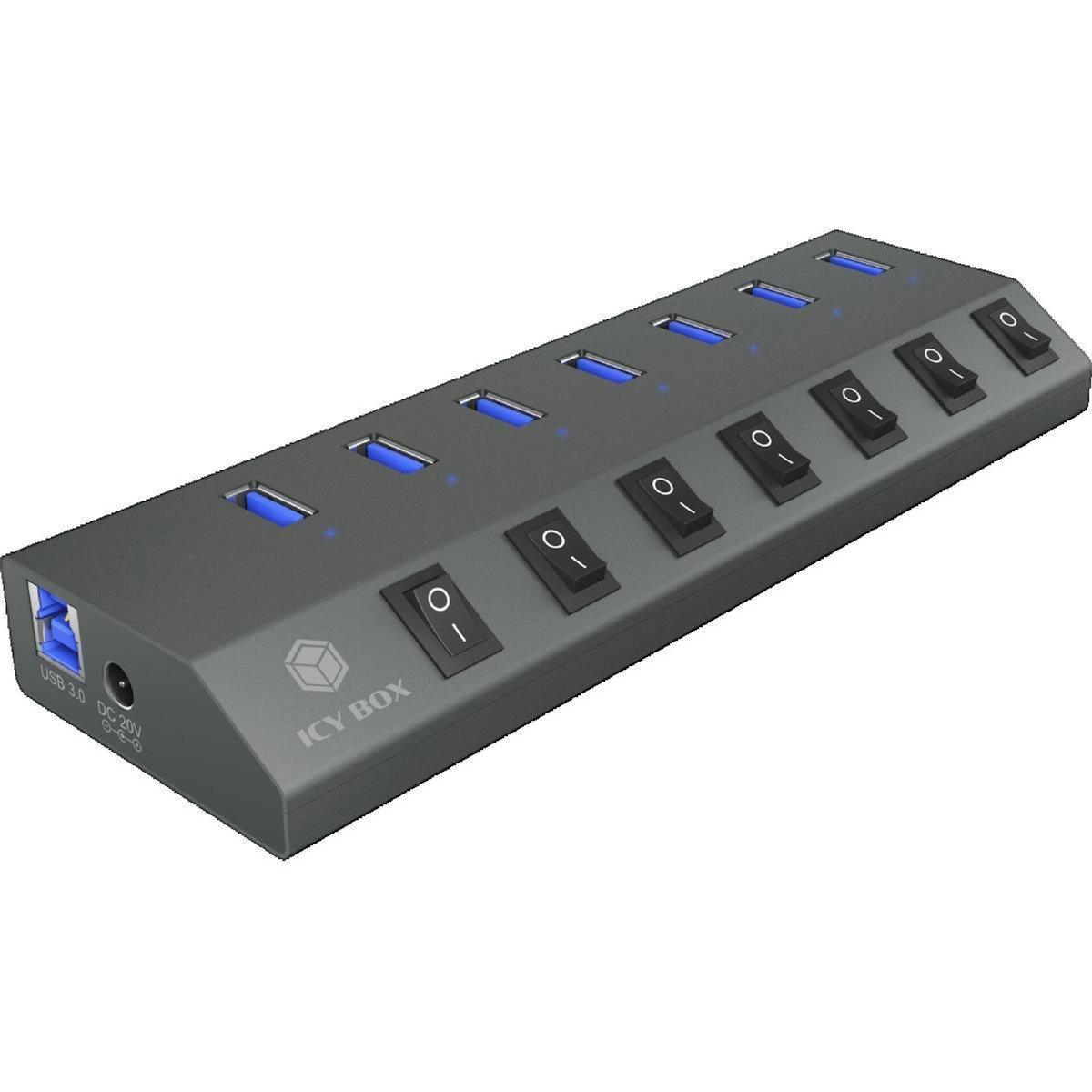 Icy Box Hub USB Icy-Box IB-HUB1701-C3 7 ports USB 3.0, Anthracite