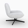 Voir la diapositive 5 : Rendez vous déco Fauteuil pivotant en tissu bouclé blanc cassé - Elvis