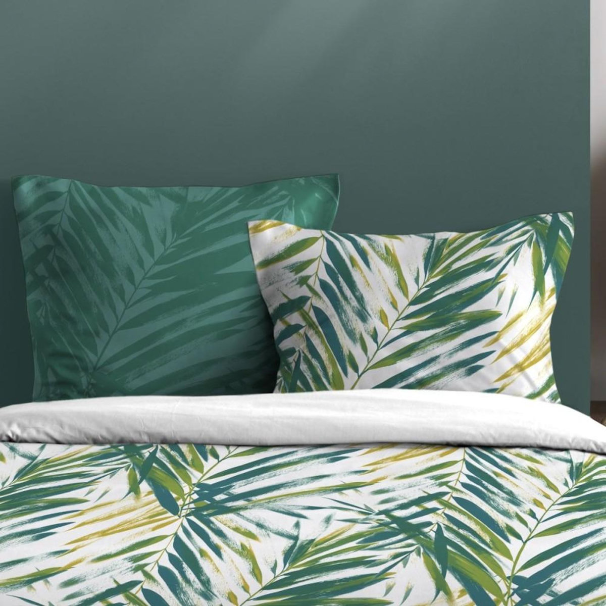 STOF Housse de couette 240x220 finition rabat + 2 taies coton 57 fils