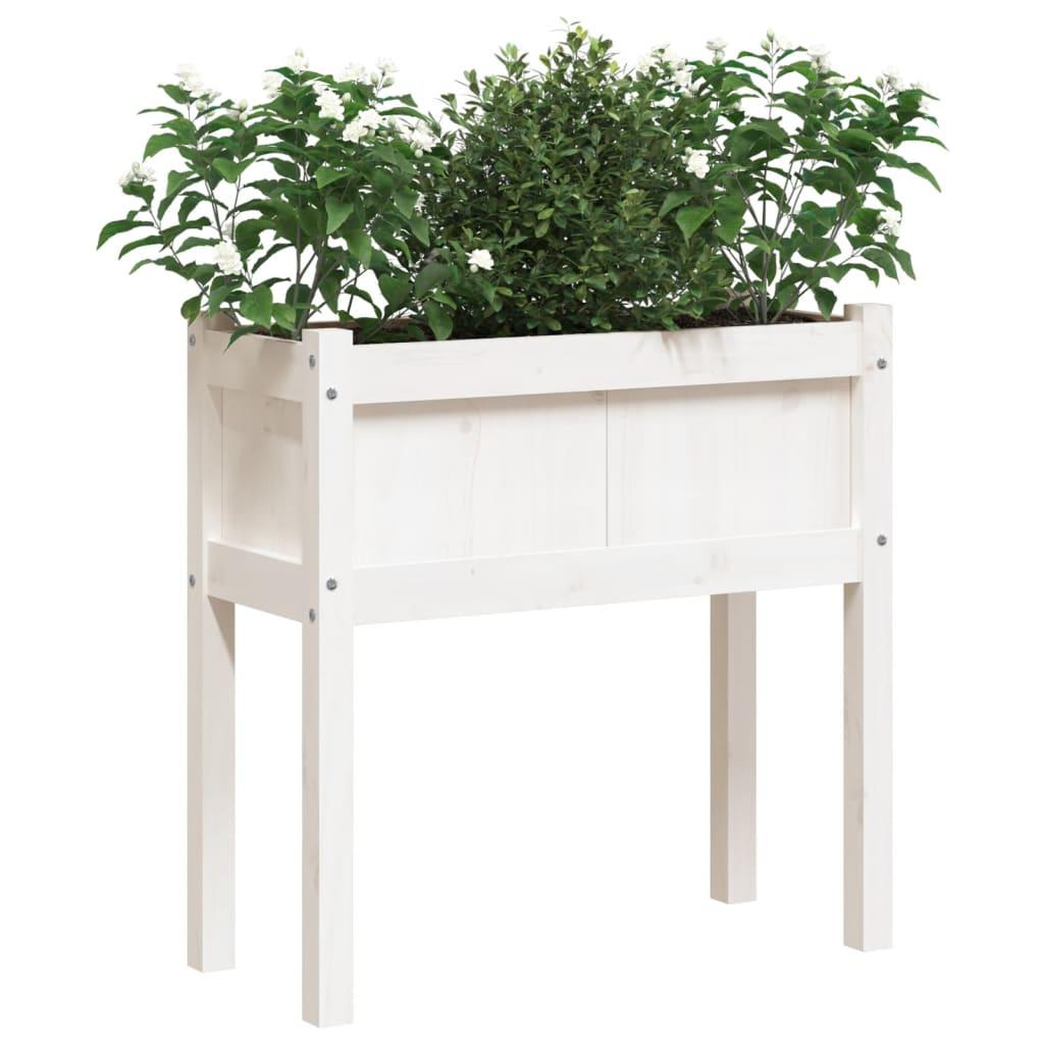 Voir la diapositive 4 : VIDAXL Jardinieres avec pieds blanc 70x31x70 cm bois de pin massif