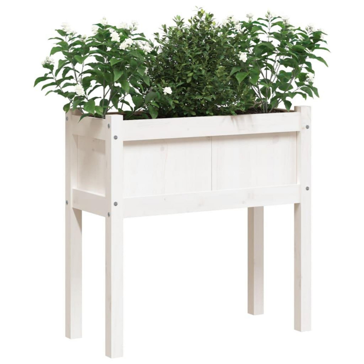 VIDAXL Jardinieres avec pieds blanc 70x31x70 cm bois de pin massif