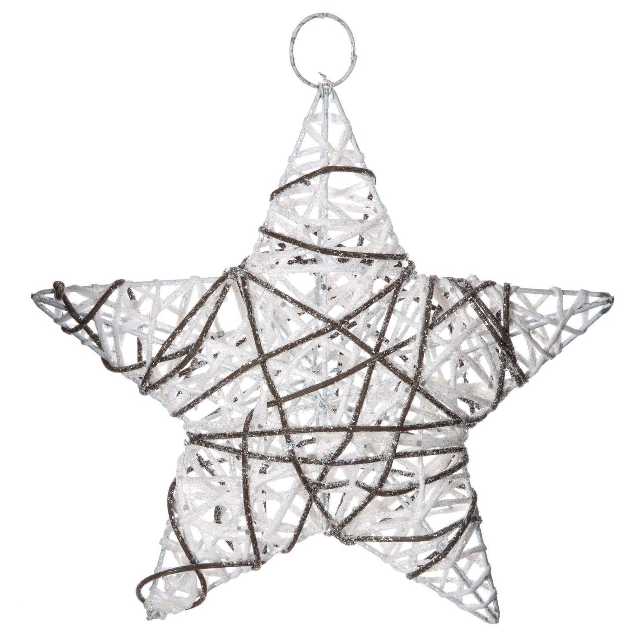 FEERIC LIGHT & CHRISTMAS Etoile de noël pailletée à suspendre - diam. 25 cm - blanc