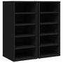Voir la diapositive 2 : VIDAXL Armoires a chaussures 2 pcs Noir 31,5x35x70cm Bois d'ingenierie