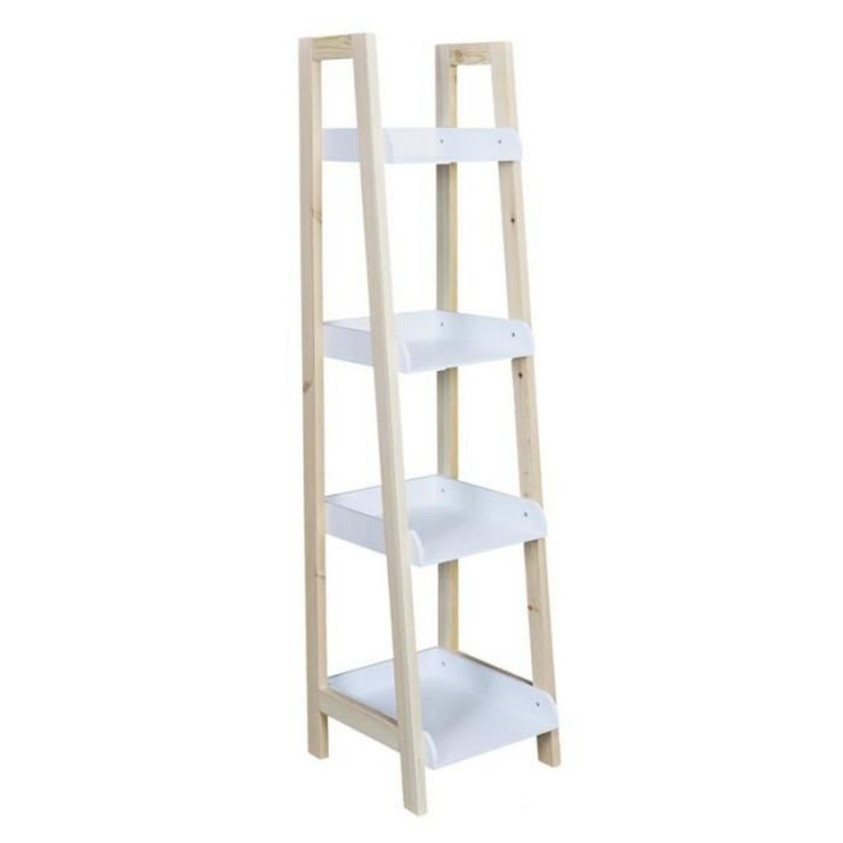 Paris Prix Étagère Déco 4 Niveaux  Bois  117cm Blanc