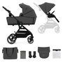 Voir la diapositive 1 : KINDERKRAFT Poussette 2 en 1 avec nacelle YOXI, roues anti-crevaison et accessoires